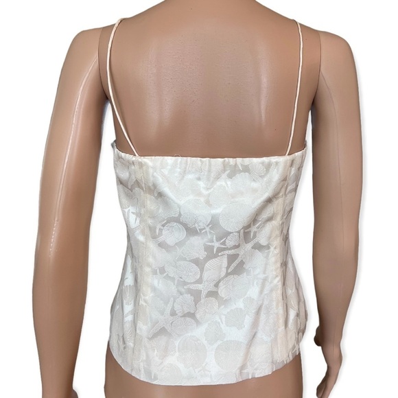 VINEYARD VINES Silk Tuckernuck Top Sea Shore Ivory Size 8 NEW - Picture 3 of 10